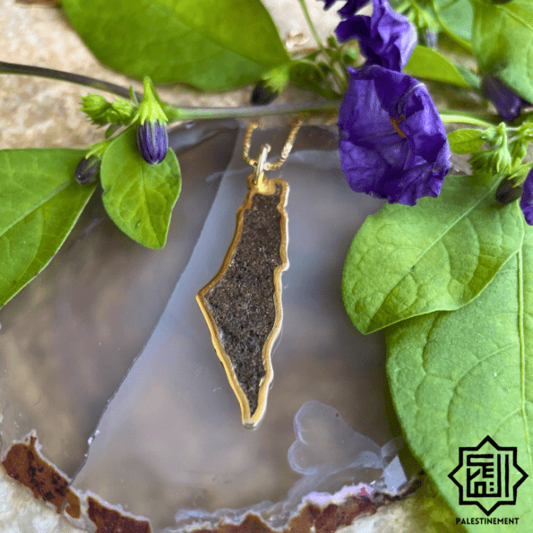Pendentif Carte de la Palestine avec Terre de Jérusalem – Image 2